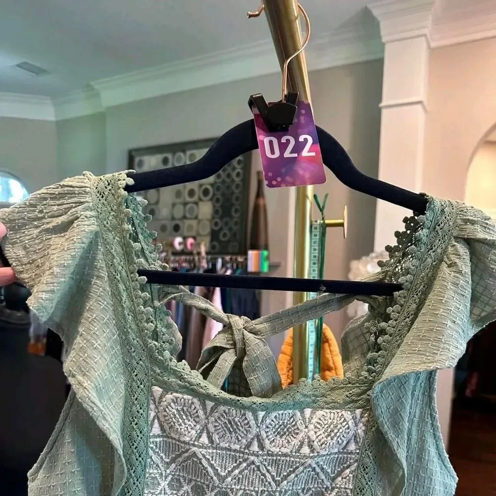 Free-people Women's Green and Khaki Crop-top